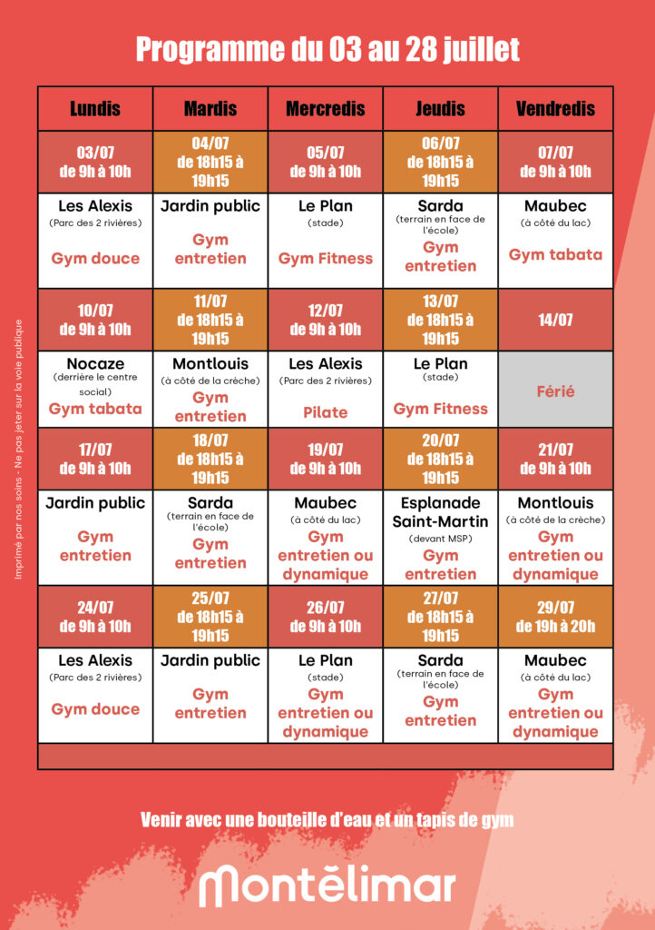 Programme réveils musculaires
